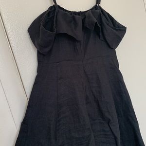 Reformation Jaclyn Black Linen Dress